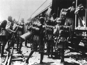 1st Battalion, Nigeria Regiment mobilizing for action in Cameroons