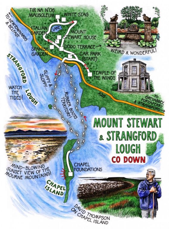 Walk of the Week - 17 April - Mount Stewart & Strangford Lough - Claire's map